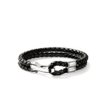 Hook Clasp Bracelet, Leather, Silver, 10MM - BU901241BL-John Hardy-Renee Taylor Gallery