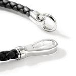Hook Clasp Bracelet, Leather, Silver, 5MM - BU901250BL-John Hardy-Renee Taylor Gallery
