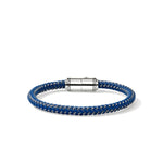 Men's Silver Bracelet on 6mm Blue Rubber and Stainless Steel Cord - BU98688BUST-John Hardy-Renee Taylor Gallery