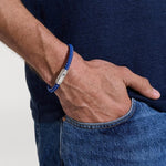 Men's Silver Bracelet on 6mm Blue Rubber and Stainless Steel Cord - BU98688BUST-John Hardy-Renee Taylor Gallery