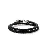Naga Wrap, Leather, Sterling Silver, Blue Sapphire, 5MM - BUS603601BSP-John Hardy-Renee Taylor Gallery