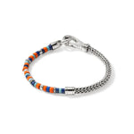 Heishi Lapis Lazuli, Treated Turquoise & Orange Enamel Chain Bracelet, Silver - BUS9012521ORLPZTQ-John Hardy-Renee Taylor Gallery