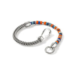 Heishi Lapis Lazuli, Treated Turquoise & Orange Enamel Chain Bracelet, Silver - BUS9012521ORLPZTQ-John Hardy-Renee Taylor Gallery