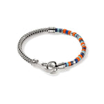 Heishi Lapis Lazuli, Treated Turquoise & Orange Enamel Chain Bracelet, Silver - BUS9012521ORLPZTQ-John Hardy-Renee Taylor Gallery