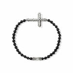 Icon 50 Cross Bracelet, Sterling Silver, Black Onyx, 4MM - BUS972181BON-John Hardy-Renee Taylor Gallery