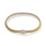 Icon 18K Gold & Silver Diamond Pave Reversible Bracelet - BZP96002RVDI-John Hardy-Renee Taylor Gallery