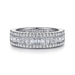 14K White Gold U setting and Channel RD Baguette Diamond Anniversary Band Contemporary Collection (Devoted) - AN16644W44JJ-Gabriel & Co.-Renee Taylor Gallery