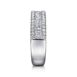 14K White Gold U setting and Channel RD Baguette Diamond Anniversary Band Contemporary Collection (Devoted) - AN16644W44JJ-Gabriel & Co.-Renee Taylor Gallery