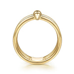 14K Yellow Gold Bujukan Spike and Diamond Easy Stackable Ring - LR52996Y45JJ-Gabriel & Co.-Renee Taylor Gallery