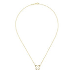 14K Yellow Gold Open Diamond Butterfly Pendant Necklace - NK2972Y45JJ-Gabriel & Co.-Renee Taylor Gallery