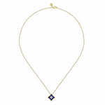 18K White & Yellow Gold Diamond and RD Lapis Floral Pendant Necklace Color Collection - NK8155M84LP-Gabriel & Co.-Renee Taylor Gallery