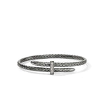 Spear Flex Cuff, Dark Silver, Diamonds, Slim - CBP987872BRDDI-John Hardy-Renee Taylor Gallery