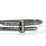 Spear Flex Cuff, Dark Silver, Diamonds, Slim - CBP987872BRDDI-John Hardy-Renee Taylor Gallery