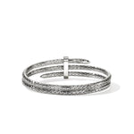 Spear Triple Flex Cuff, Sterling Silver, Diamonds, Slim - CBP988392DI-John Hardy-Renee Taylor Gallery
