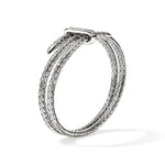 Spear Triple Flex Cuff, Sterling Silver, Diamonds, Slim - CBP988392DI-John Hardy-Renee Taylor Gallery