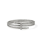 Spear Triple Flex Cuff, Sterling Silver, Diamonds, Slim - CBP988392DI-John Hardy-Renee Taylor Gallery