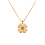 Lucky Clover Sky Blue Topaz Reversible Pendant Necklace 24K Gold Vermeil - CLPTSB-Joyla-Renee Taylor Gallery