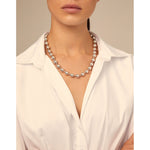 Sterling Silver Plated Bead Necklace - COL1390MTL0000U-UNO de 50-Renee Taylor Gallery