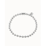 Sterling Silver Plated Bead Necklace - COL1390MTL0000U-UNO de 50-Renee Taylor Gallery