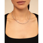 Sterling Silver Plated Short Chain Necklace - COL1608MTL0000U-UNO de 50-Renee Taylor Gallery