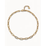 18K Gold Plated Short Necklace with Medium Sized Oval Links - COL1765ORO0000U-UNO de 50-Renee Taylor Gallery