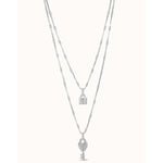 Unlock Sterling Silver Plated Necklace - COL1794MTL0000U-UNO de 50-Renee Taylor Gallery