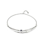 Sterling Silver Plated Rigid Necklace with Black Crystals - COL1927MCLMTL0U-UNO de 50-Renee Taylor Gallery