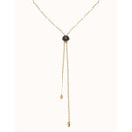 18k gold-plated long pendant and central black Murano glass - COL2004NGRORO0U-UNO de 50-Renee Taylor Gallery
