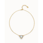 Pendant chain link necklace with multicolor crystal - COL2009MCLORO0U-UNO de 50-Renee Taylor Gallery