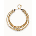 Triple Strand Necklace with 18k Gold-Plated Beads - COL2019ORO0000U-UNO de 50-Renee Taylor Gallery