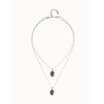 Ser Deslumbrante Multi Strand With Two Black Oval Faceted Crystals Silver Plated Necklace - COL2030NGRMTL0U-UNO de 50-Renee Taylor Gallery