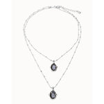 Ser Deslumbrante Multi Strand With Two Black Oval Faceted Crystals Silver Plated Necklace - COL2030NGRMTL0U-UNO de 50-Renee Taylor Gallery