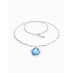 Ser Deslumbrante Large Blue Oval Faceted Crystal Long Silver Plated Necklace - COL2031AZUMTL0U-UNO de 50-Renee Taylor Gallery