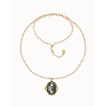 Ser Deslumbrante Gray Oval Faceted Crystal Silver Plated Necklace - COL2032GRSORO0U-UNO de 50-Renee Taylor Gallery