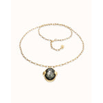 Ser Deslumbrante Gray Oval Faceted Crystal Silver Plated Necklace - COL2032GRSORO0U-UNO de 50-Renee Taylor Gallery