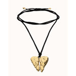 Ser Invencible Silk Cord Gold Wing Necklace - COL2038NGRORO0U-UNO de 50-Renee Taylor Gallery