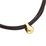 Multistrand Short Leather Necklace with Large Gold Sphere - COL2046MARORO0U-UNO de 50-Renee Taylor Gallery