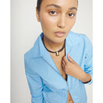 Multistrand Short Leather Necklace with Large Gold Sphere - COL2046MARORO0U-UNO de 50-Renee Taylor Gallery