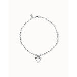 Silver Bead Necklace with Heart Detail - COL2068MTL0000U-UNO de 50-Renee Taylor Gallery