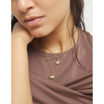 Golden Double Necklace with Two Hearts - COL2070ORO0000U-UNO de 50-Renee Taylor Gallery
