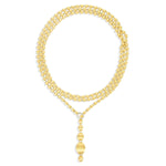 "Ivy" Slim Hand-Engraved Gold Boules and Diamonds Convertible Statement Necklace - CS37-538-Nanis-Renee Taylor Gallery