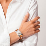 Sacred Bracelet - Silver Plated, Camel Leather - B0107 MCA-CXC-Renee Taylor Gallery