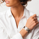 Sacred Bracelet - Silver Plated, Brown Leather - B0107 MMR-CXC-Renee Taylor Gallery