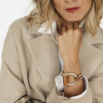 Sotavento Leather Bracelet - Silver Plated, Camel Leather - B0142 MCA00-CXC-Renee Taylor Gallery