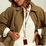Omega Alejandra Necklace - Silver Plated, Burgundy Elastic Band - N0131 MKB00-CXC-Renee Taylor Gallery