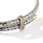Spear 14K Gold & Silver Diamond Pave Bypass Flex Cuff - CZZP90110722DI-John Hardy-Renee Taylor Gallery