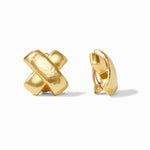 Catalina X Clip Earrings - Gold-Julie Vos-Renee Taylor Gallery