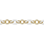 14K Yellow Gold Hollow Tube and White Oval Ceramic Link Chain Tennis Bracelet - TB4890-75Y4JCW-Gabriel & Co.-Renee Taylor Gallery
