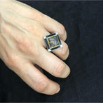 Deck Ring with Rutilated Quartz & Diamond by Lika Behar