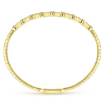 14K Yellow Gold Alternating Baguette and Round Diamond Bangle Lusso Collection - BG4219-62Y44JJ-Gabriel & Co.-Renee Taylor Gallery